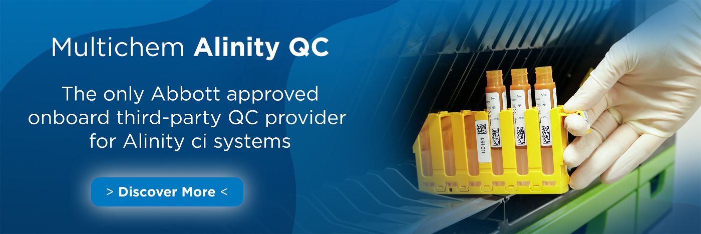 Multichem Alinity, onboard barcoded quality controls for Abbott Alinity ci systems